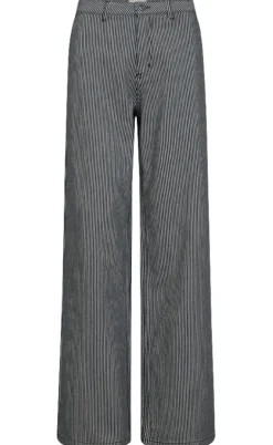 Freequent Bukser - Melly - Off-white w. Navy Blazer