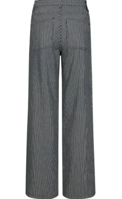 Freequent Bukser - Melly - Off-white w. Navy Blazer