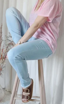 Freequent Bukser - Shantal Ankle Broken - Bleached Blue Denim