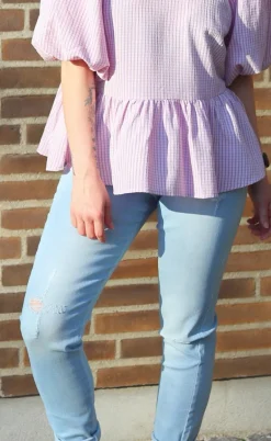 Freequent Bukser - Shantal Ankle Broken - Bleached Blue Denim