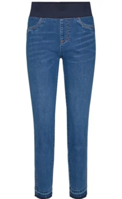 Freequent Bukser - Shantal Ankle Raw - Medium Blue Denim