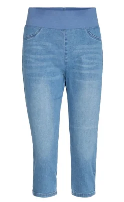 Freequent Bukser - Shantal Capri Denim - Light Blue Denim