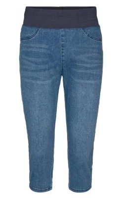 Freequent Bukser - Shantal Capri Denim - Medium Blue Denim