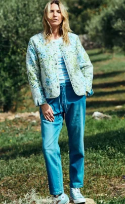 Freequent Jakke - Flowa - Chambray Blue w. Moonbeam