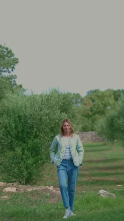 Freequent Jakke - Flowa - Chambray Blue w. Moonbeam