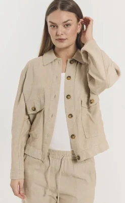 Freequent Jakke - Lava - Sand Melange