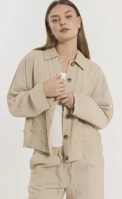 Freequent Jakke - Lava - Sand Melange