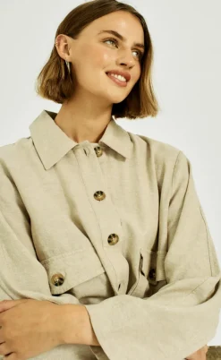 Freequent Jakke - Lava - Sand Melange