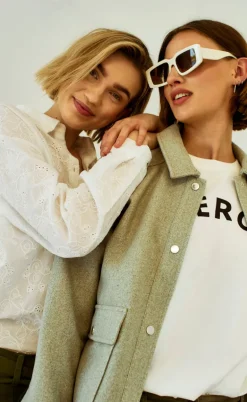 Freequent Jakke - Yanna - Deep Lichen Green Mel.