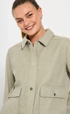 Freequent Jakke - Yanna - Deep Lichen Green Mel.