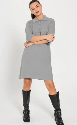 Freequent Kjole - Ani - Medium Grey Melange