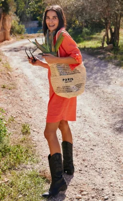 Freequent Kjole - Laluna - Hot Coral