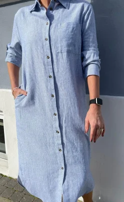 Freequent Kjole - Lava - Off White w. Nebulas Blue