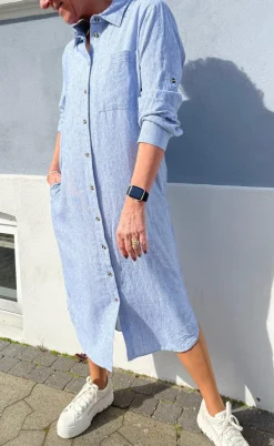 Freequent Kjole - Lava - Off White w. Nebulas Blue