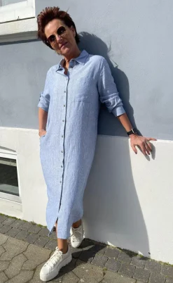 Freequent Kjole - Lava - Off White w. Nebulas Blue