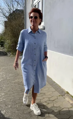 Freequent Kjole - Lava - Off White w. Nebulas Blue