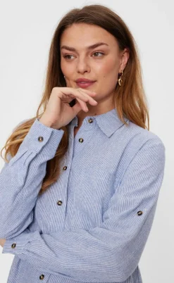 Freequent Kjole - Lava - Off White w. Nebulas Blue