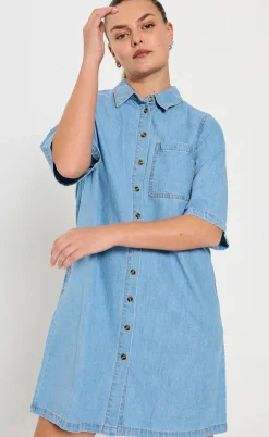 Freequent Kjole - Lisea - Light Blue Denim