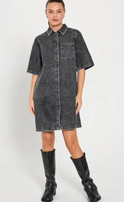 Freequent Kjole - Lisea - Vintage Grey Denim