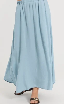 Freequent Nederdel - Carly - Light Blue Denim