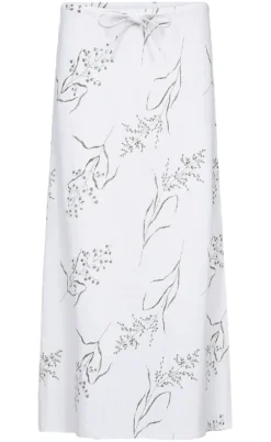 Freequent Nederdel - Laluna - Brilliant White w. Deep Lichen Green