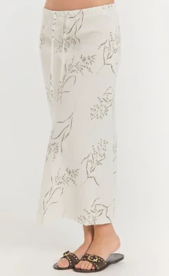 Freequent Nederdel - Laluna - Brilliant White w. Deep Lichen Green