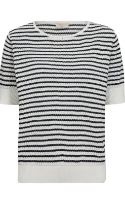 Freequent Pullover - Dodo - Star Off-white w. Navy Blazer