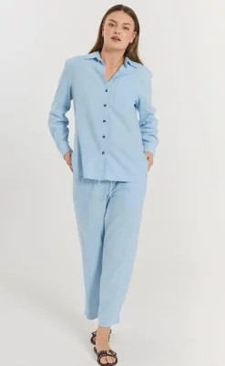 Freequent Skjorte - Lava Simple - Chambray Blue