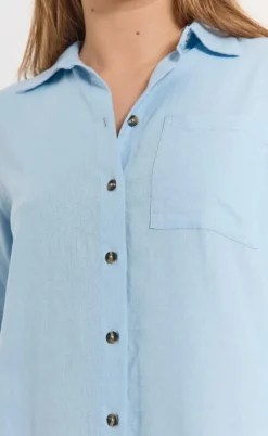 Freequent Skjorte - Lava Simple - Chambray Blue