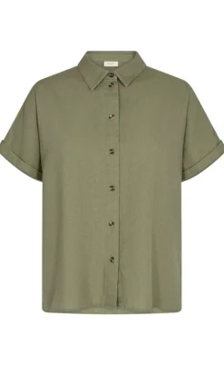 Freequent Skjorte - Lava SS - Deep Lichen Green