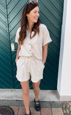 Freequent Skjorte - Lava SS - Sand Melange