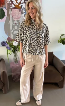 Freequent Skjorte - Lavisco - Sand Melange w. Black