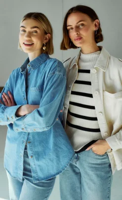 Freequent Skjorte - Lisea - Light Blue Denim