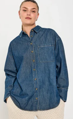 Freequent Skjorte - Lisea - Medium Blue Denim