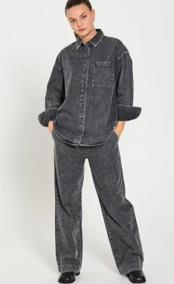Freequent Skjorte - Lisea - Vintage Grey Denim