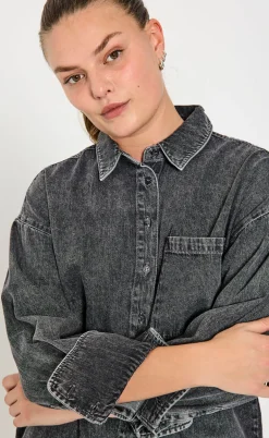 Freequent Skjorte - Lisea - Vintage Grey Denim