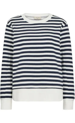 Freequent Striktrøje - Fiffi - Off-white w- Navy Blazer