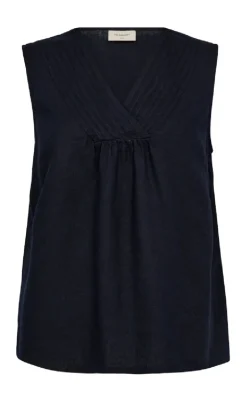 Freequent Top - Lava - Navy Blazer