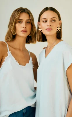 Freequent Top - Renna - Light Blue Denim