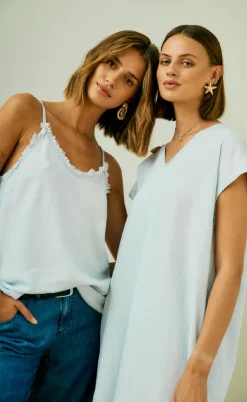 Freequent Top - Renna - Light Blue Denim