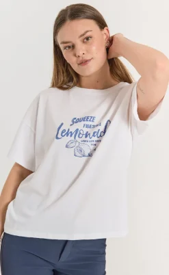 Freequent T-shirt - Fenjal - Brilliant White w. Deep Ultrama