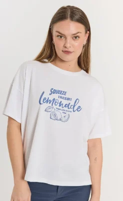 Freequent T-shirt - Fenjal - Brilliant White w. Deep Ultrama