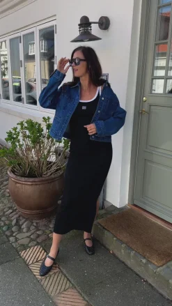 Gestuz Kjole - Drew Contrast Logo - Black