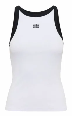 Gestuz Top - Drew Contrast Logo - Bright White