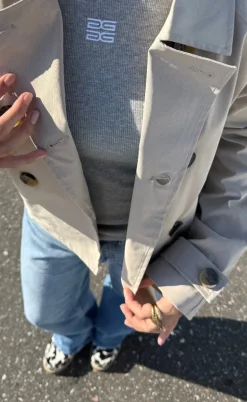 Gestuz Top - Drew Mel Logo - Grey Melange