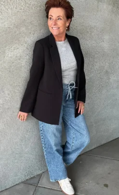 Gestuz Top - Drew Mel Logo - Grey Melange