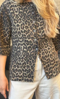 Global Funk Bluse - Lila-G - Leopard Mist