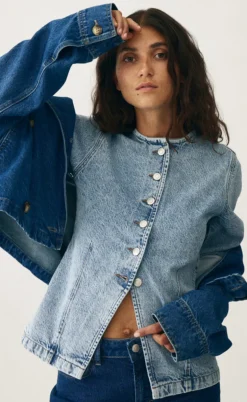 Global Funk Bluse - Lila-G - Medium Light Blue