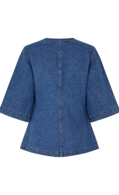 Global Funk Bluse - Lila-G - Vintage Blue Wash