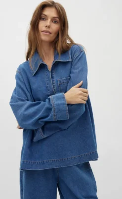Global Funk Bluse - Maitana-G - Mid Vintage Blue